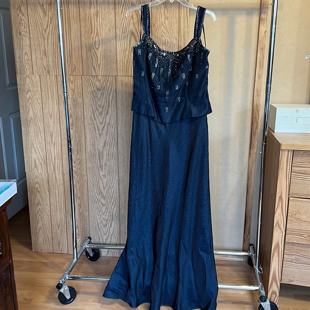 Sequin Navy Blue Formal Gown